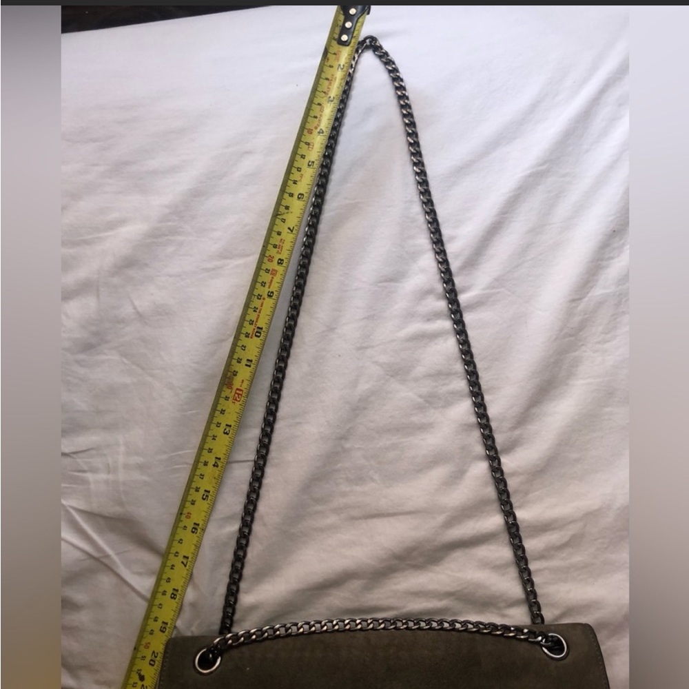 Anine Bing Olive Green Suede Chain Strap Crossbody Bag - Picture 4 of 9